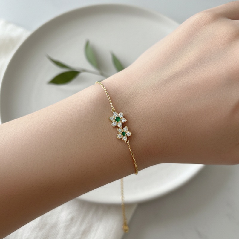 Floral Cluster Diamond Bracelet