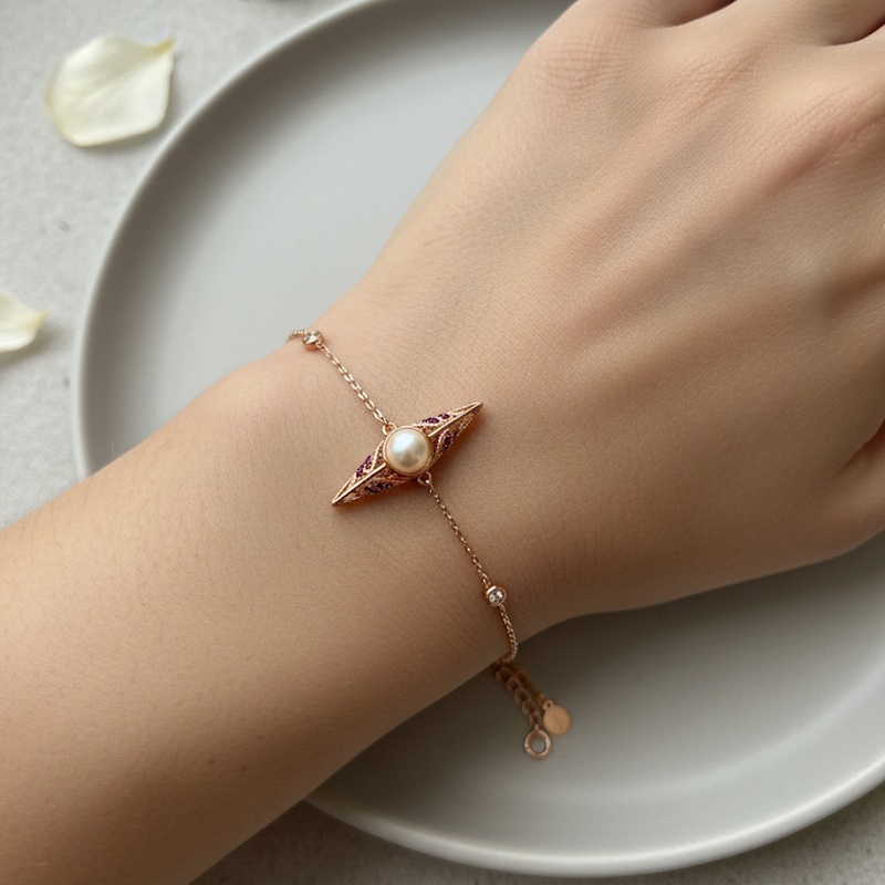 Pearl & Diamond Wing Bracelet