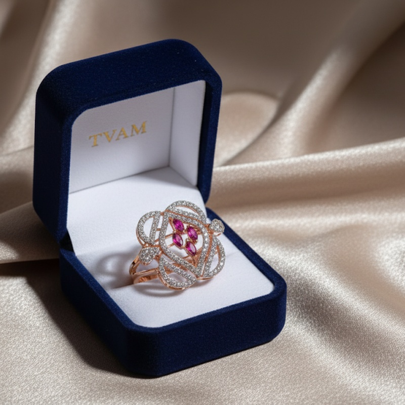 Ruby & Diamond Knot Ring