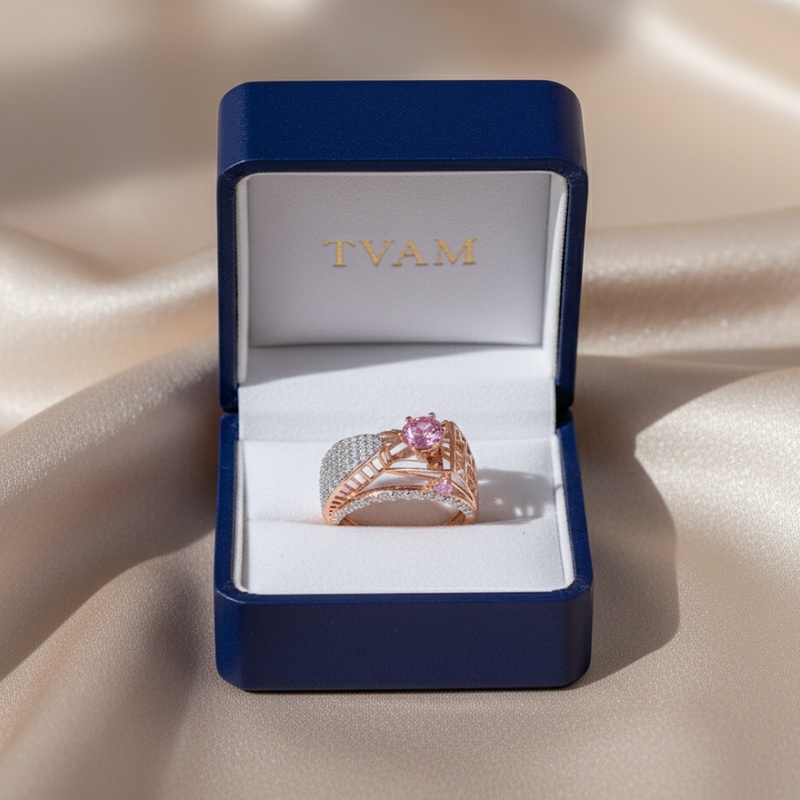 Pink Sapphire Architectural Ring
