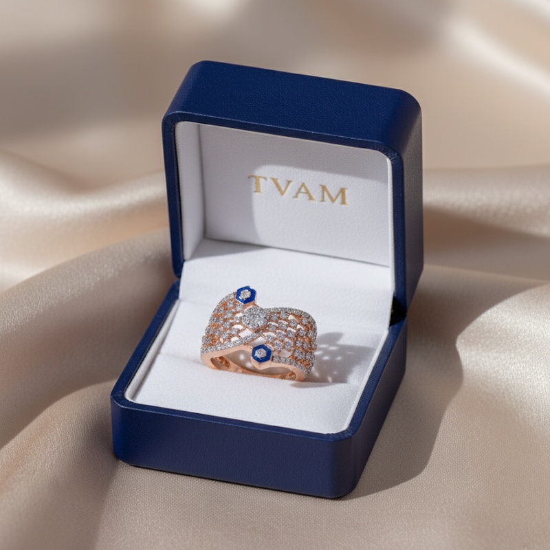 Sapphire Peacock Diamond Ring