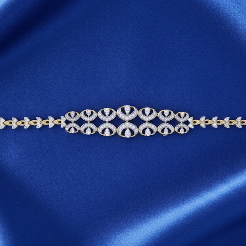 Two-Tone Sapphire Circle Statement Bracelet