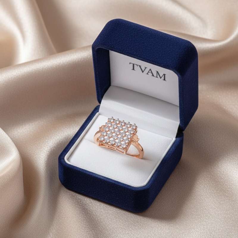 Square Diamond Pav? Ring