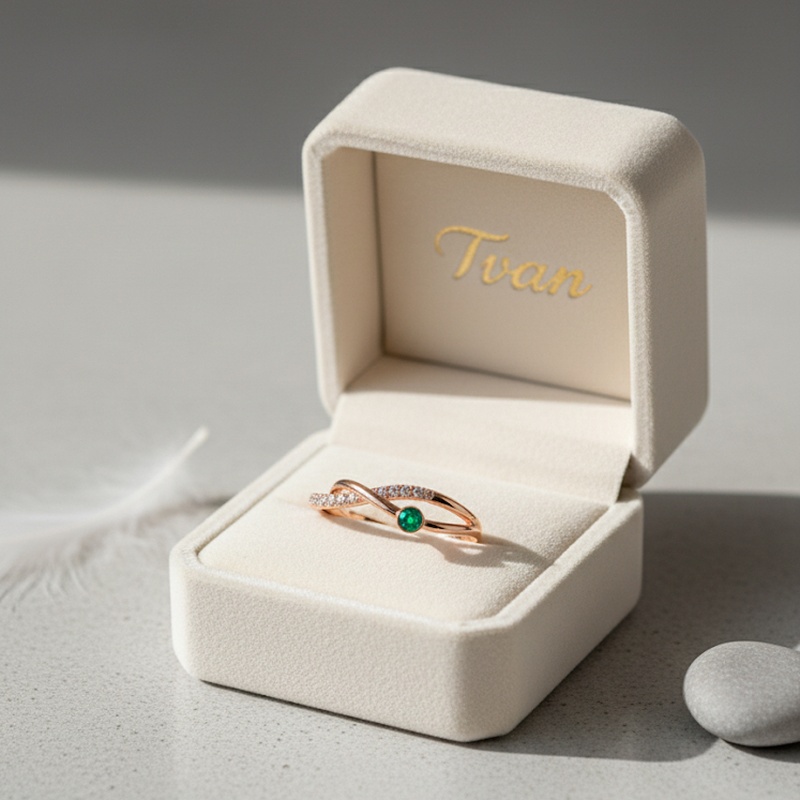 Emerald Bypass Diamond Ring