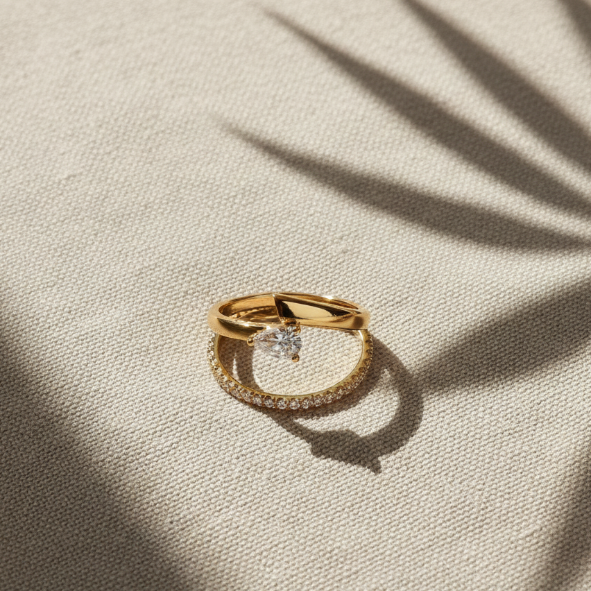 Solitaire Diamond Split Band Ring