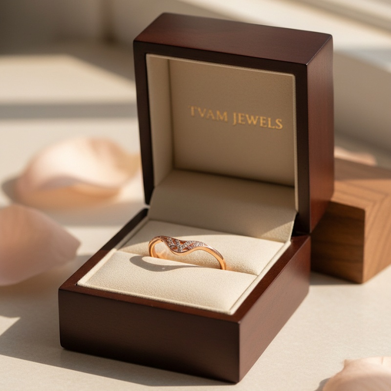 Diamond Wave Curve Ring