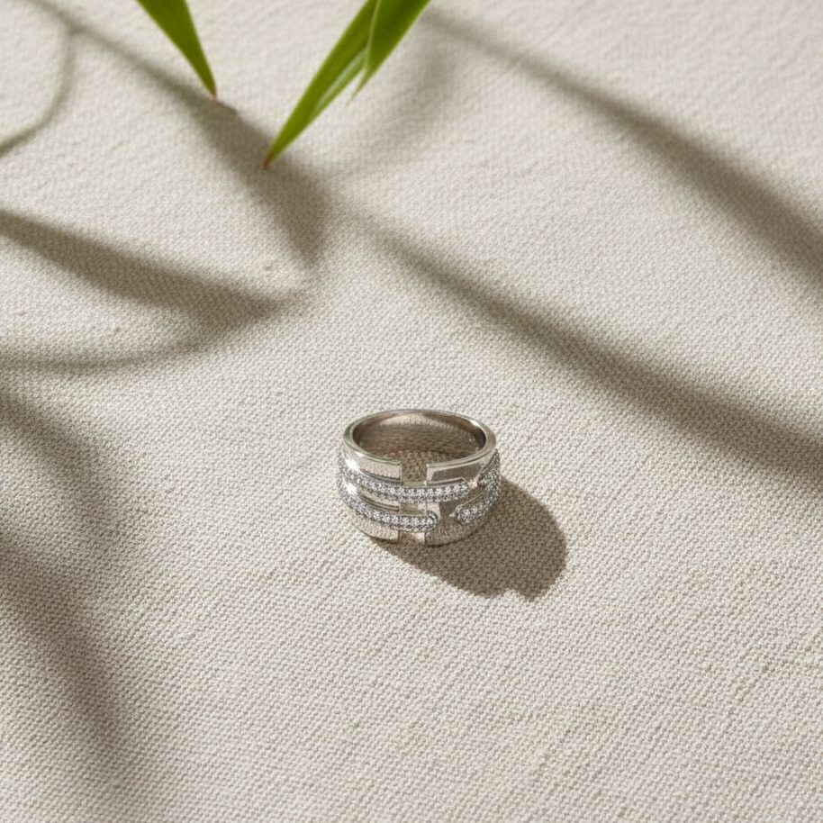 Triple Diamond Band Stack Ring