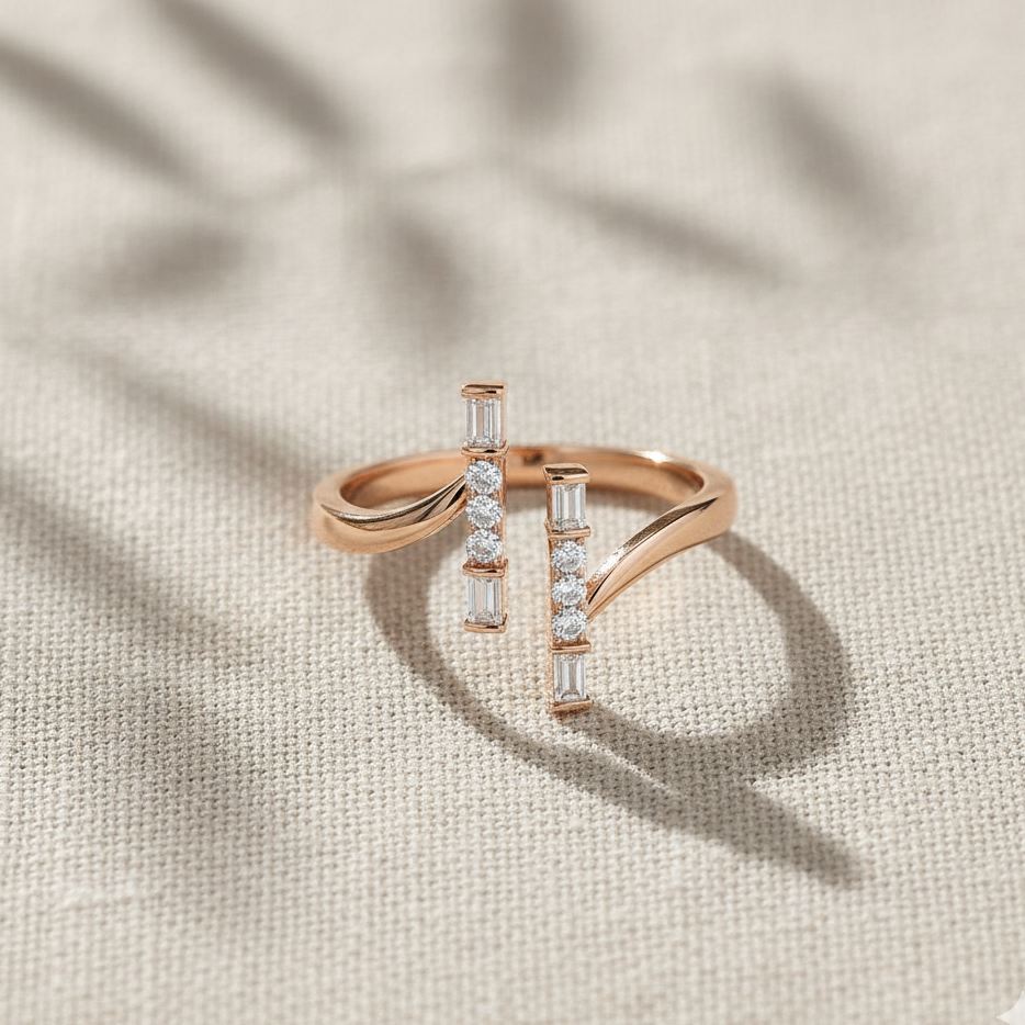 Baguette Diamond Open Ring