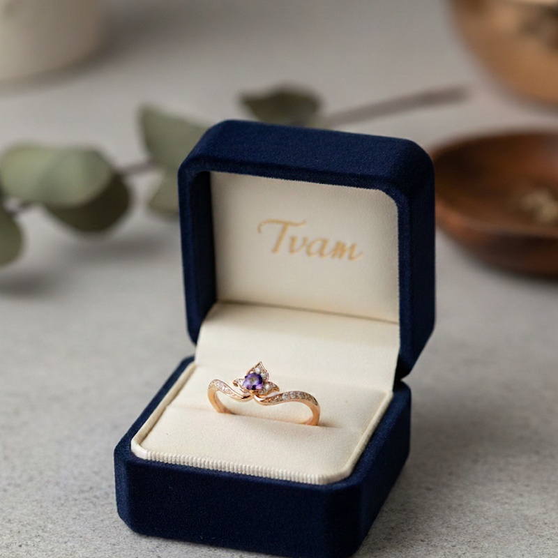 Amethyst Crown Diamond Ring