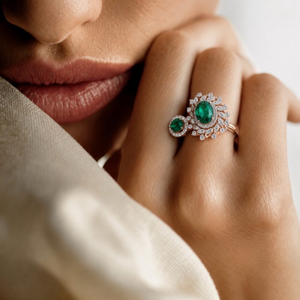 Emerald Crown Diamond Ring