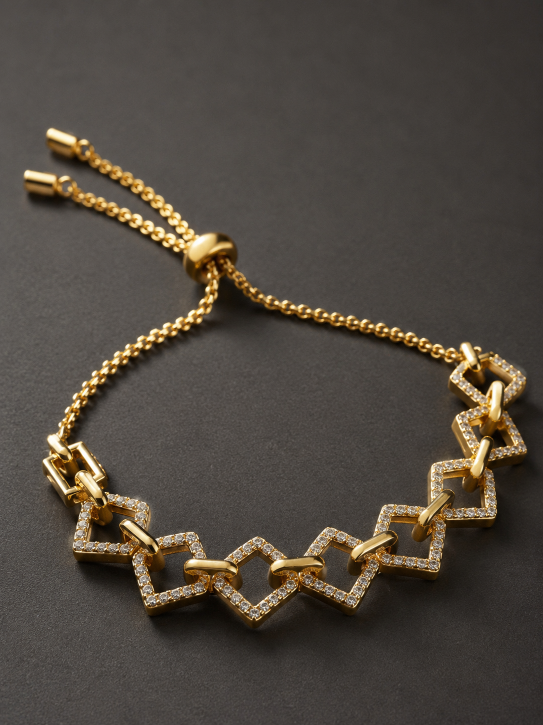Geometric Diamond Link Bracelet