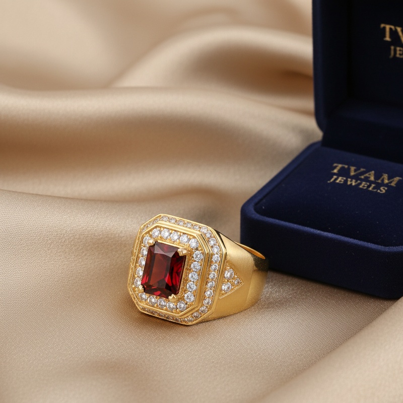 Garnet Halo Signet
