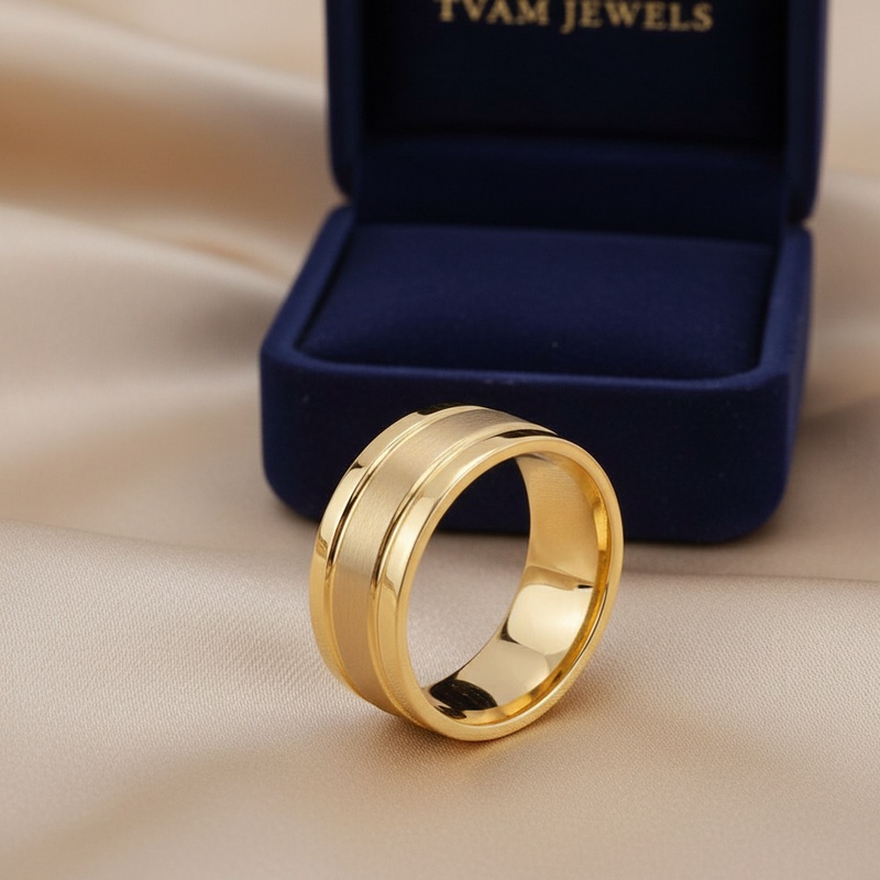 Brushed Groove Wedding Band