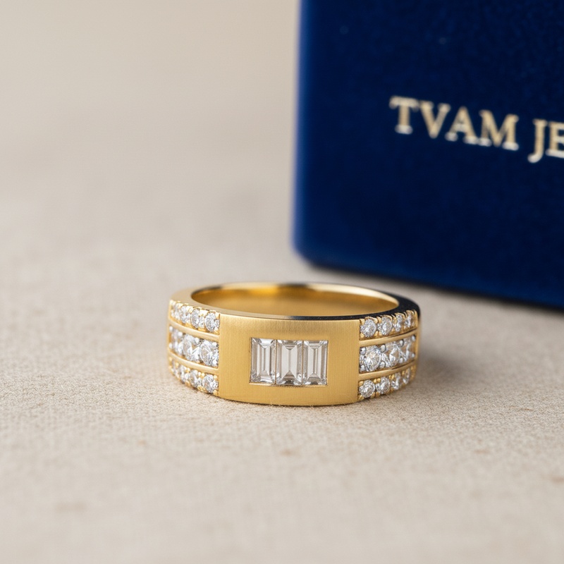 Triple-Row Baguette Statement Band