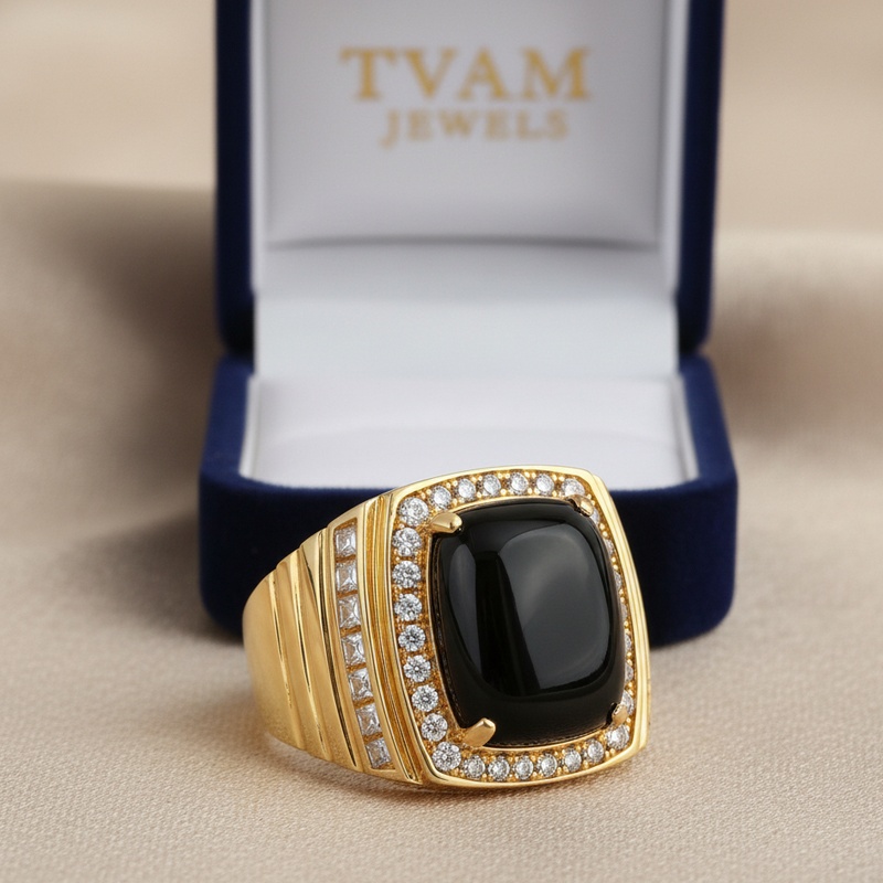 Aquamarine Greek Key Ring