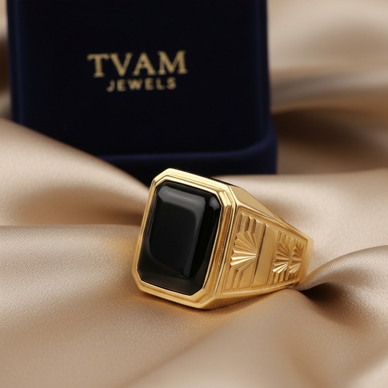 Black Onyx Art Deco Signet