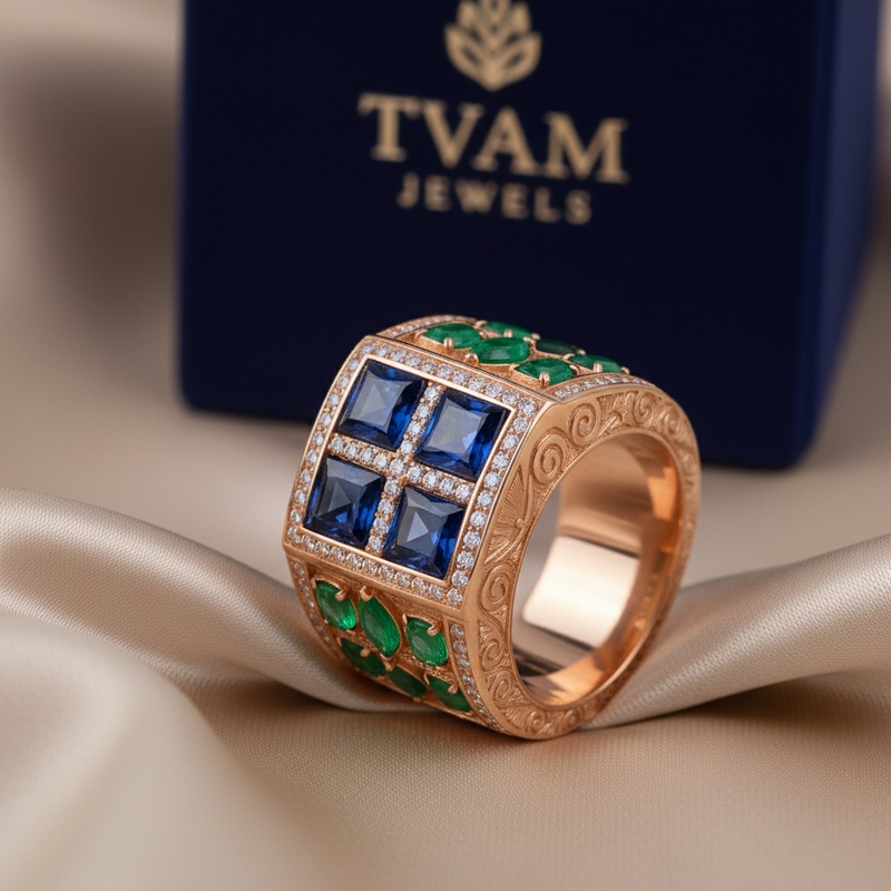 Sapphire & Emerald Treasure Ring