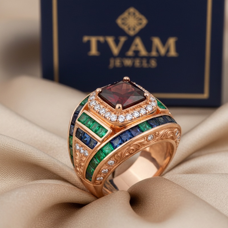 Ruby Emerald Sapphire Majesty Ring