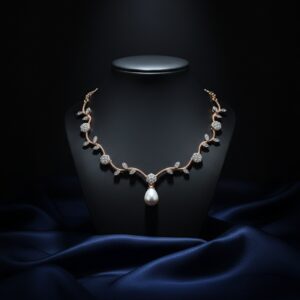 Pearl & Diamond Vine Necklace
