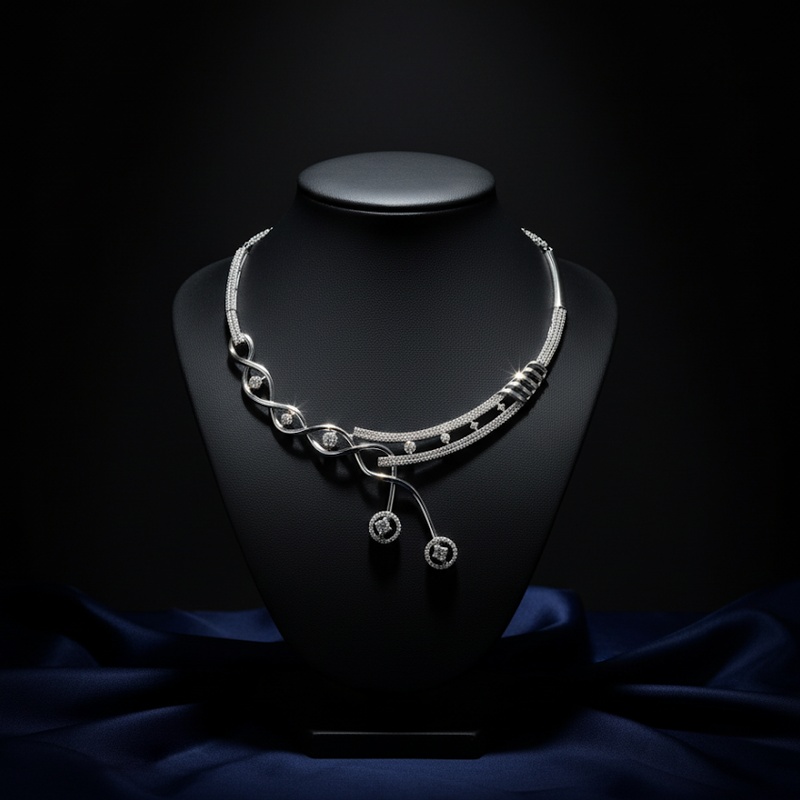 Contemporary Diamond Infinity Necklace