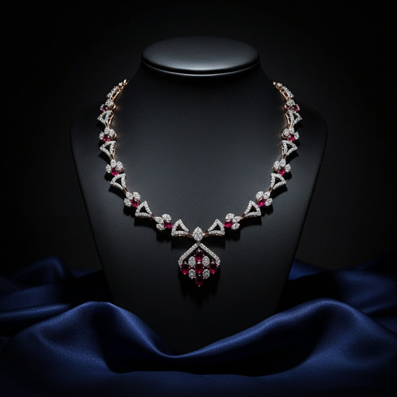Ruby & Diamond Statement Necklace