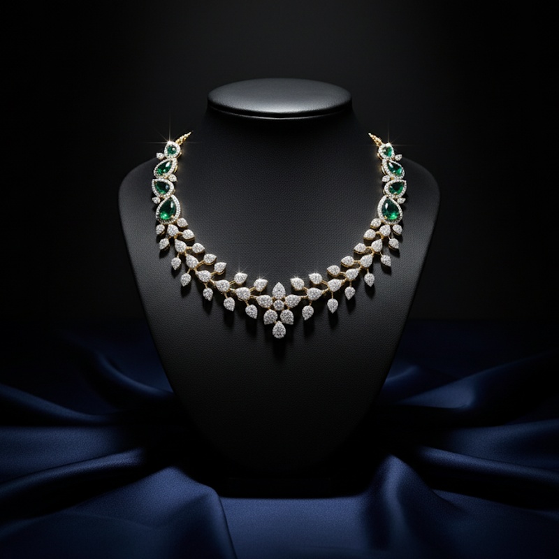 Emerald & Diamond Layered Necklace