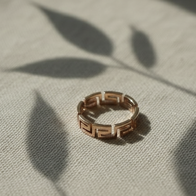 Rose Gold Greek Key Pattern Band
