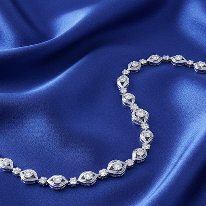 Pear & Round Diamond Wave Bracelet