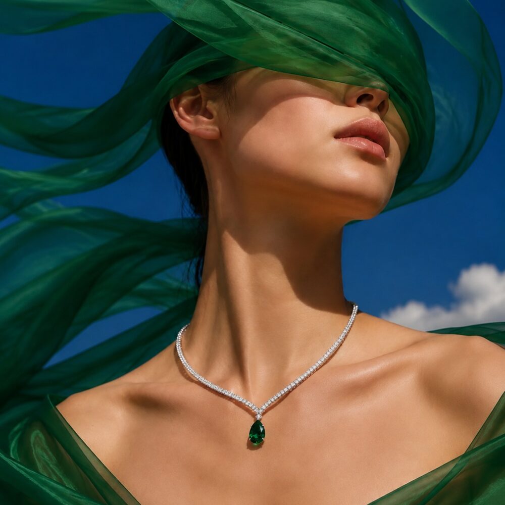 Emerald Drop Diamond Collar