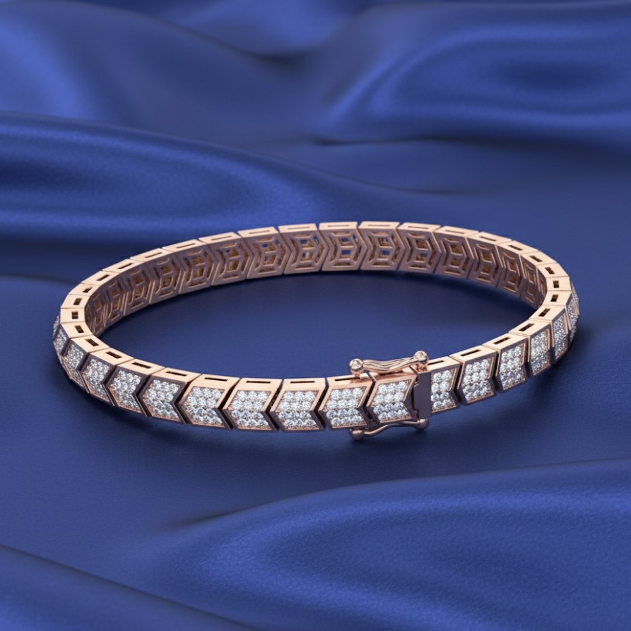 Chevron Link Pav? Tennis Bangle