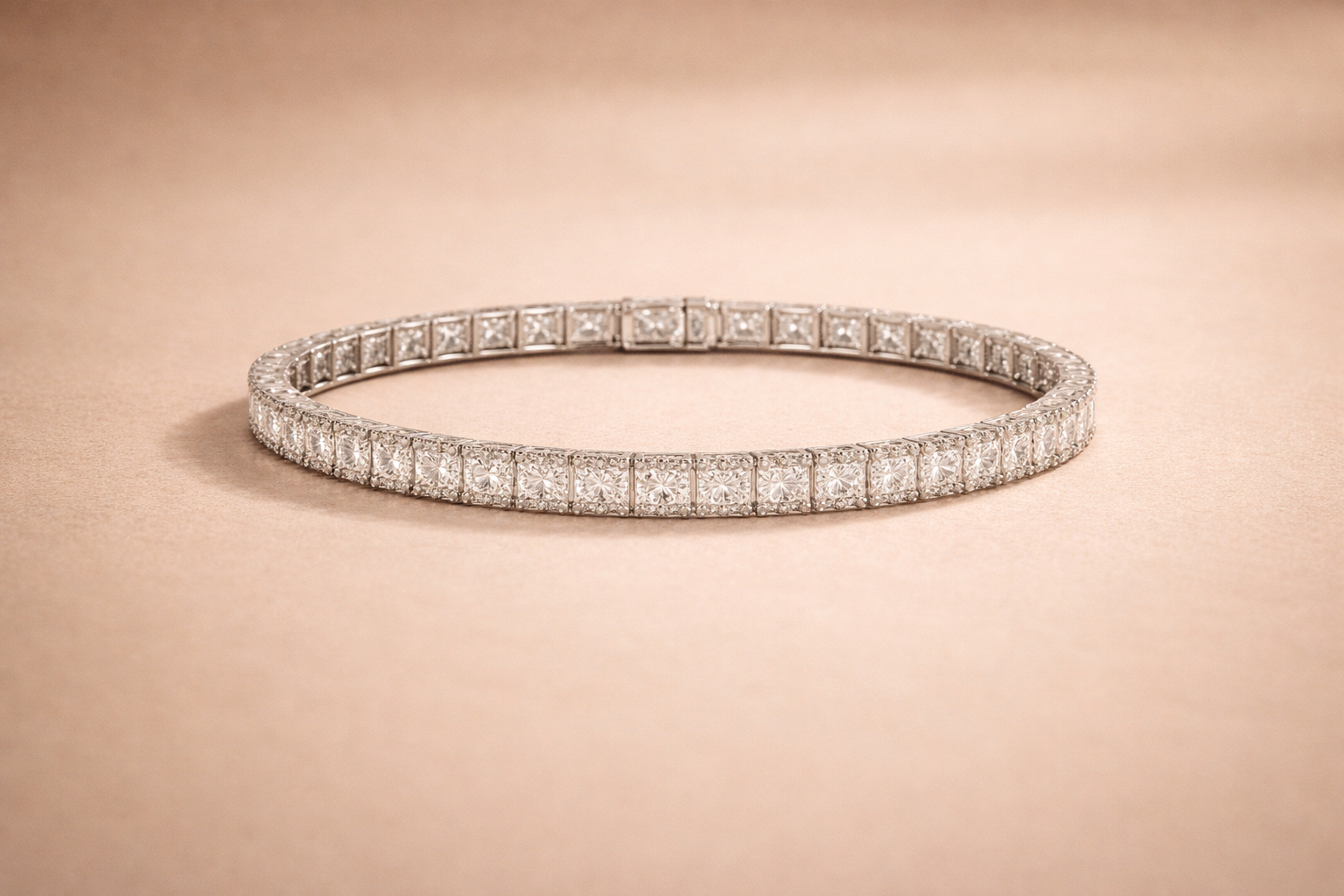 Princess-Cut Halo Eternity Bracelet