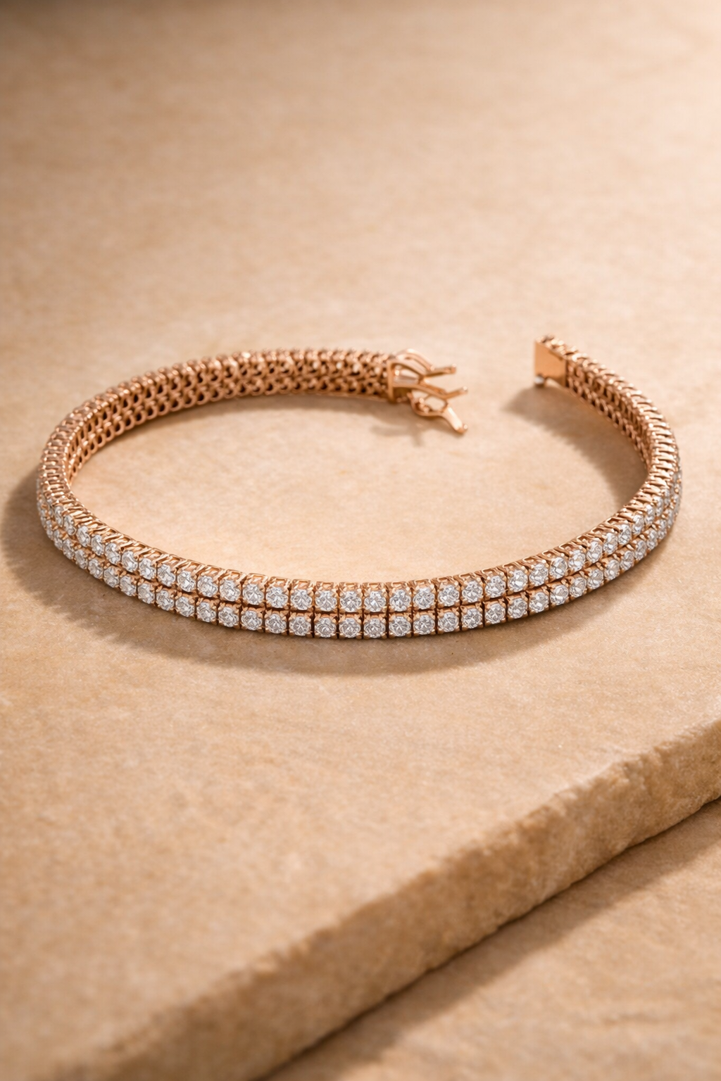 Double-Row Round Pav? Tennis Bracelet