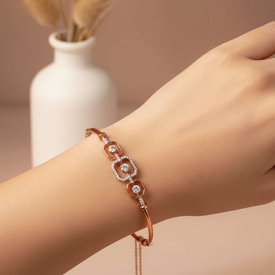 Geo Link Adjustable Slider Bracelet