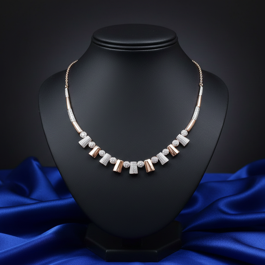 Cylinder & Sphere Pav? Collar Necklace