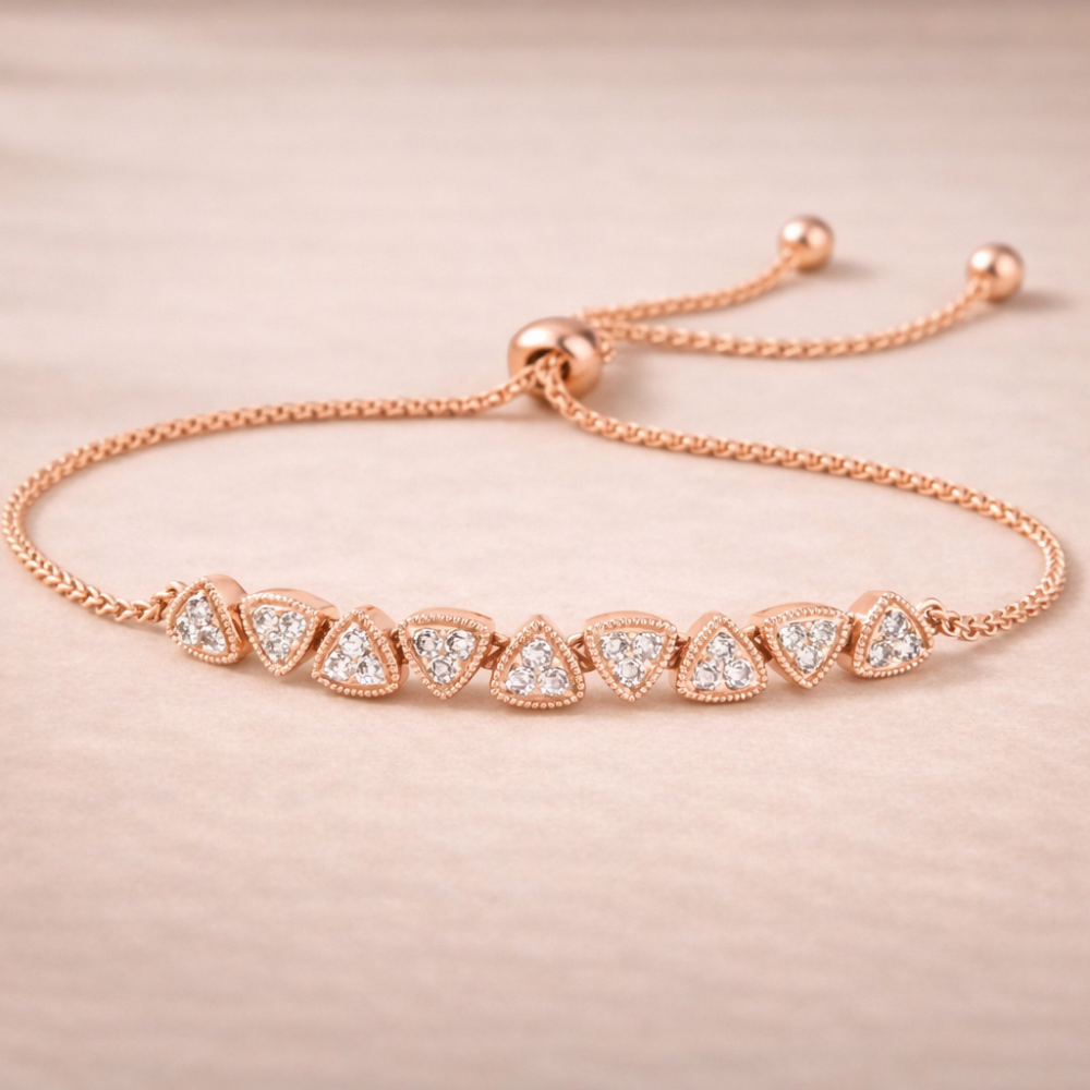 Trillion Cluster Bar Bolo Bracelet