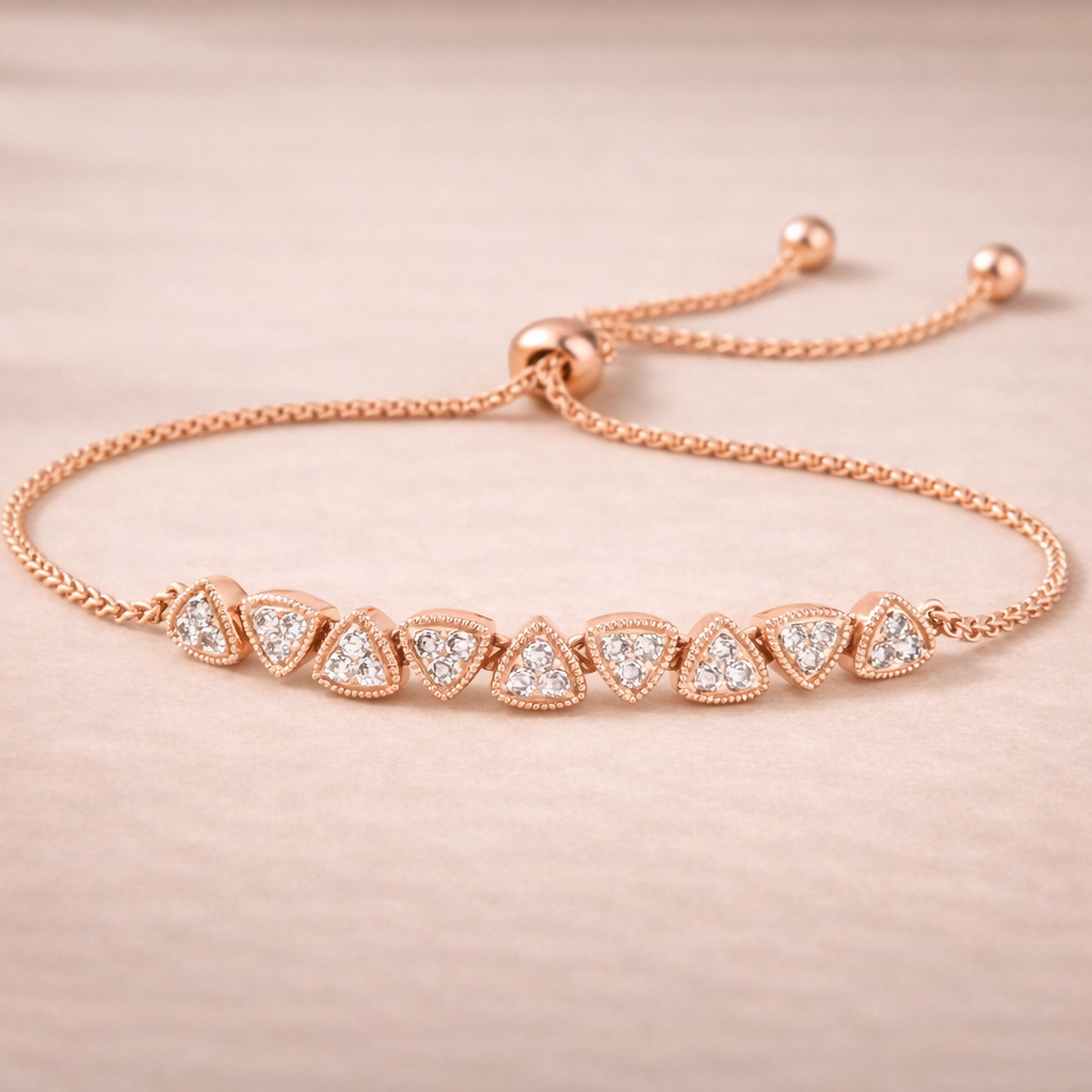 Trillion Cluster Bar Bolo Bracelet