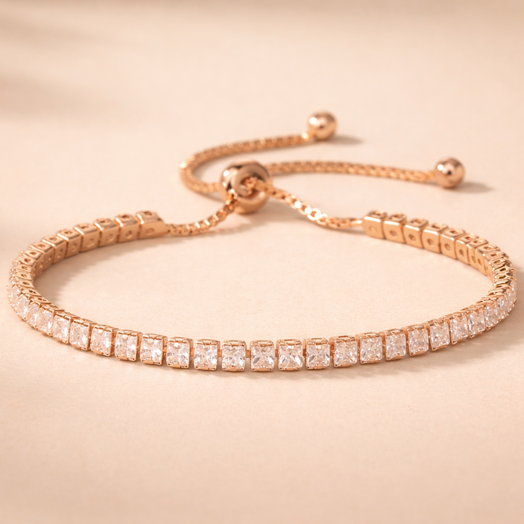 Princess-Cut Tennis Bolo Bracelet