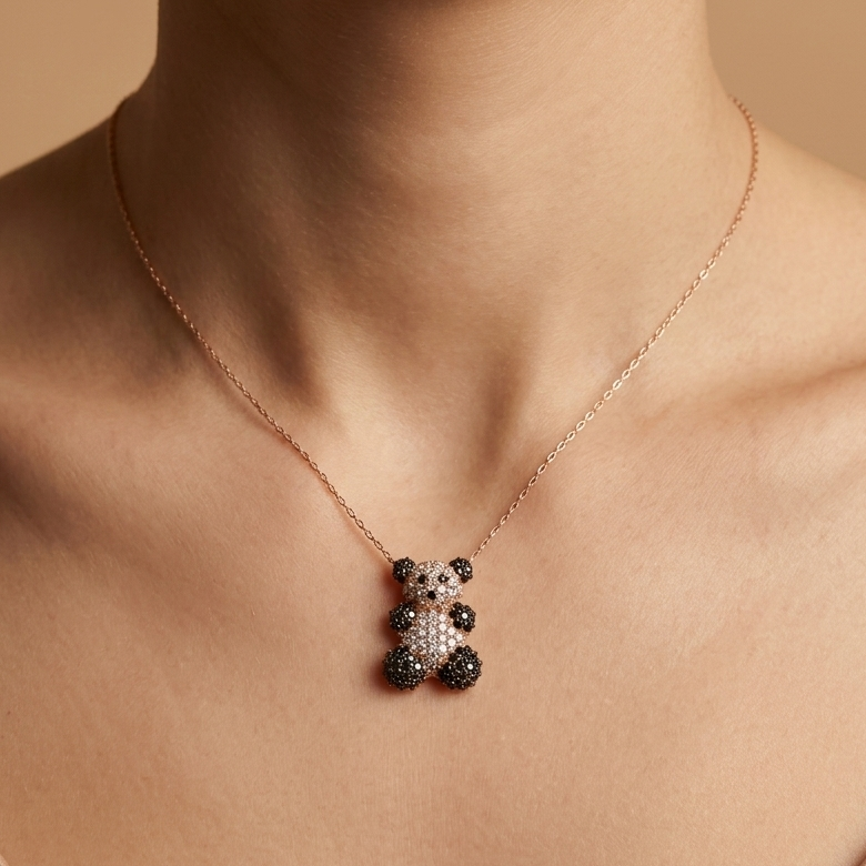 Pav? Panda Bear Pendant