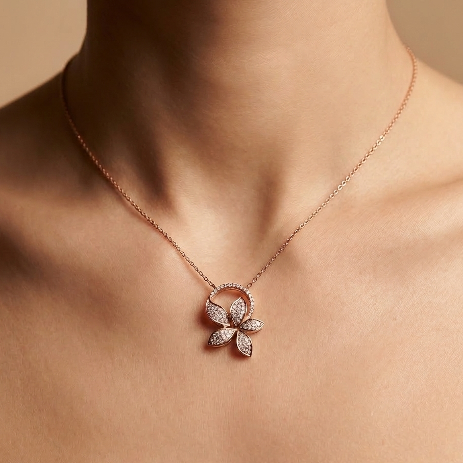 Spiral Vine Diamond Pendant