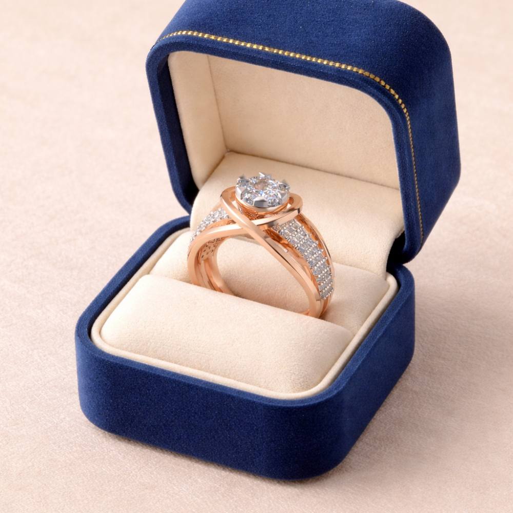 Crossover Bezel Solitaire Pav? Ring
