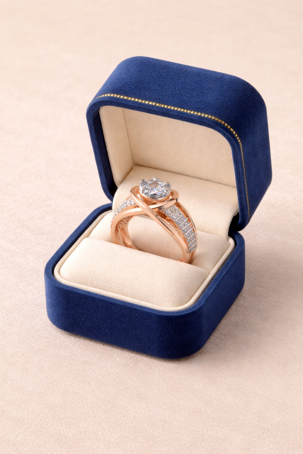 Crossover Bezel Solitaire Pav? Ring