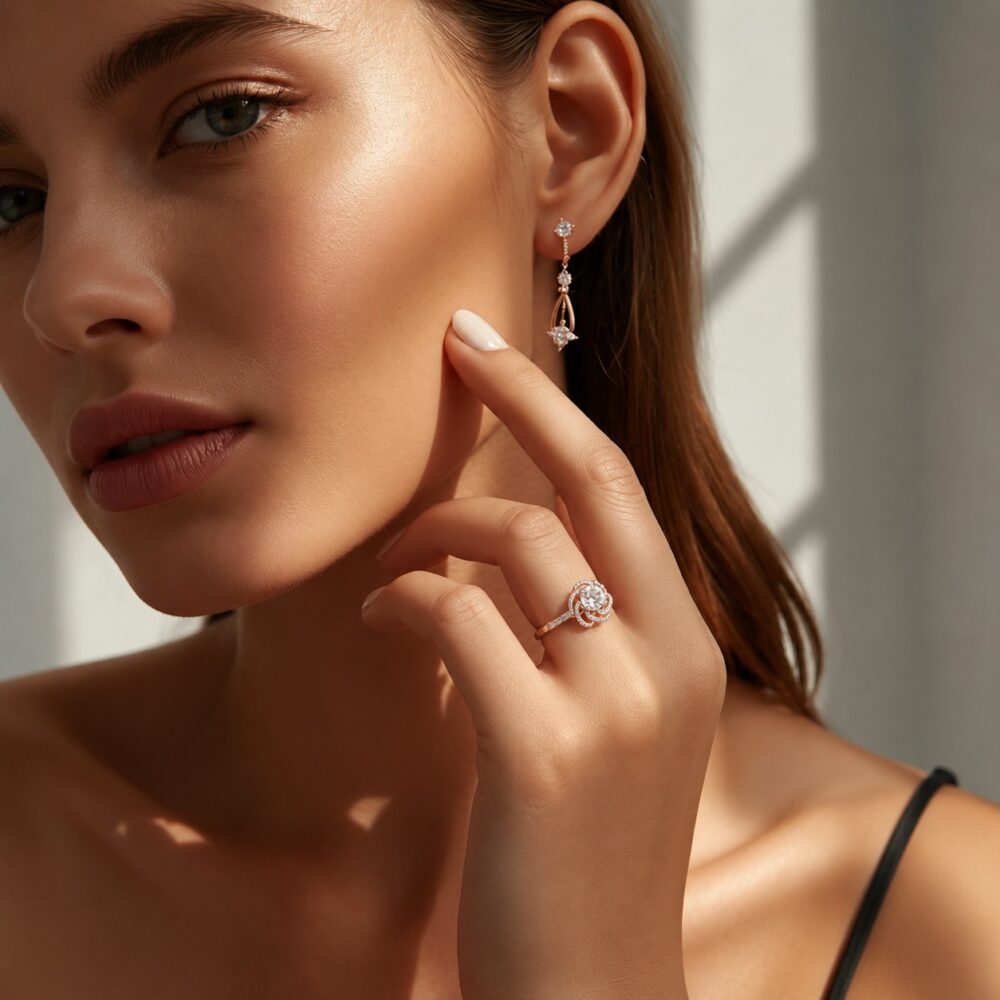Rose Gold Flower Halo